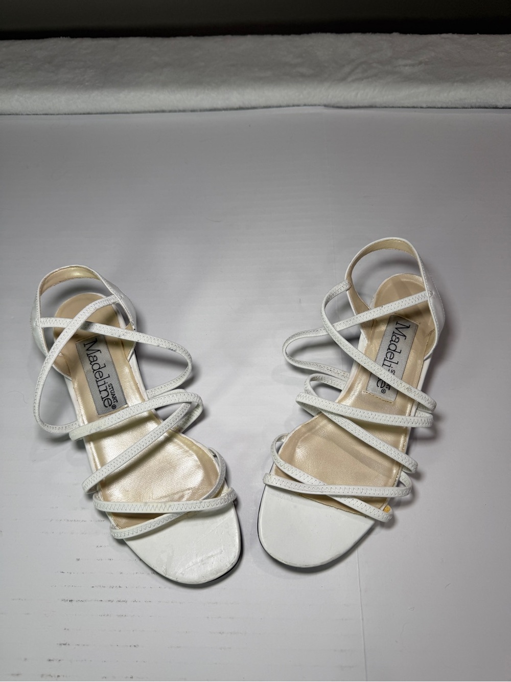 Madeline Stuart White Multi-Strap Crisscross Sandals